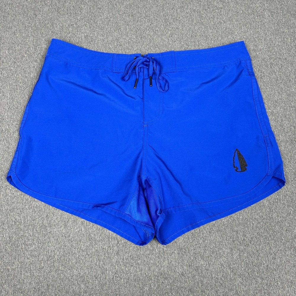 Tachuntfish Mens Medium Blue Board Shorts Swim Trunks Drawstring Back Pocket
